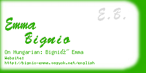 emma bignio business card